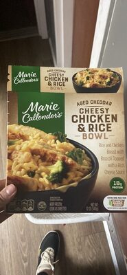 Marie Callender's Aged Cheddar Cheesy Chicken and Rice Bowl, Frozen Meal, 12 oz. (Pack of 6)