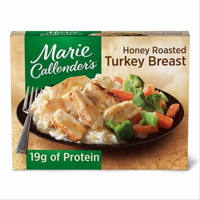 Honey Roasted Turkey Breast In A Sweet Gravy Served With Creamy Mashed Potatoes And Vegetables, Honey Roasted Turkey Breast