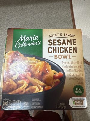 Marie Callender's Sweet and Savory Sesame Chicken Bowl, Frozen Meal, 12.3 oz.