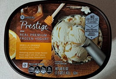 Vanilla Orange Flavored Real Premium Frozen Yogurt, Vanilla Orange