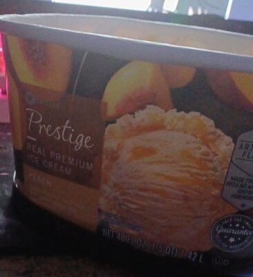 Peach Flavored Ice Cream With Peach Swirls And Peach Pieces Real Premium Ice Cream, Peach