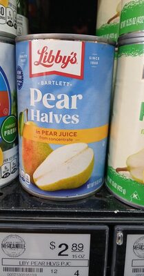 Bartlett Pear Halves In Pear Juice From Concentrate