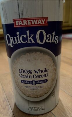 100% Whole Grain Cereal Quick Oats, 100% Whole Grain