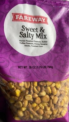 Sweet & Salty Honey Roasted Peanuts, Butter Toffee Peanuts, Honey Sesame Sticks, Toasted Corn Mix, Sweet & Salty