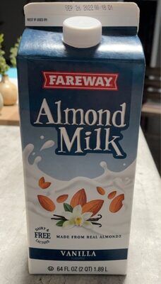 Vanilla Flavored Almond Milk, Vanilla