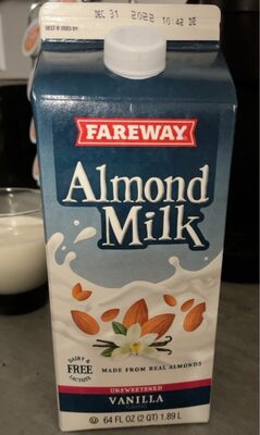 Vanilla Flavored Almond Milk, Vanilla