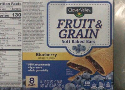 Blueberry Flavored Fruit & Grain Soft Baked Bars, Blueberry
