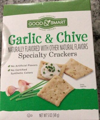 Garlic And Chive Flavored Specialty Crackers, Garlic And Chive