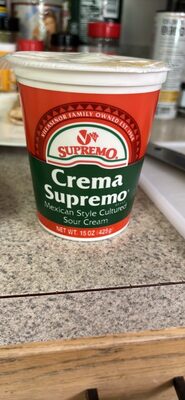 Grade A Pasteurized Mexican Style Cultured Sour Cream