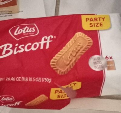 Lotus Biscoff Cookie Party Size, 4.4 Oz, 6 Count
