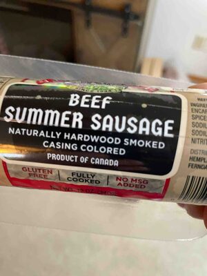 Hardwood Smoked Beef Summer Sausage, Hardwood Smoked