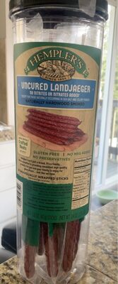 Hardwood Smoked Uncured Landjaeger, Hardwood Smoked