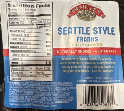 Seattle Style Franks Franks With Pasteurized Process Cheese, Cream Cheese & Bacon, Seattle Style