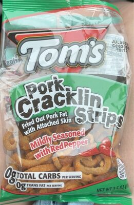 Tom's Cracklin Strips, Red Pepper, 3.5 Oz Bag
