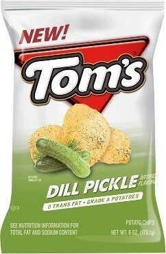 Tom's Potato Chips, Dill Pickle Flavored, 5.5 Oz Bag