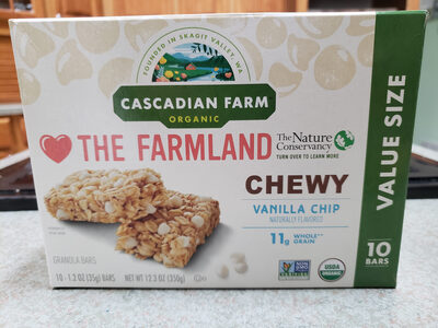Cascadian Farm Organic Vanilla Chip Chewy Granola Bars 10 Count