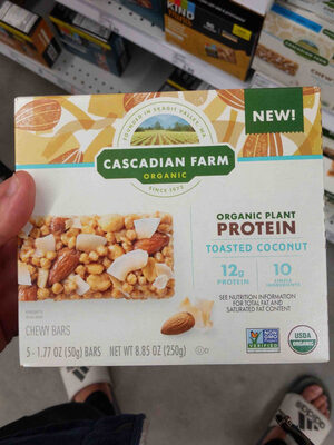 Toasted Coconut Organic Plant Protein Chewy Bars, Toasted Coconut