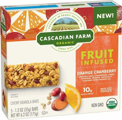 Orange Cranberry Organic Oats, Cranberries, Sweet Potatoes, Orange, Naturally Flavored With Orange Oil Fruit Infused Chewy Granola Bars, Orange Cranberry