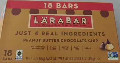 Larabar Peanut Butter Chocolate Chip Gluten-Free Snack Bars 18 Count