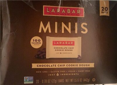 Larabar Chocolate Chip Cookie Dough Mini Fruit & Nut Bars 20 Count