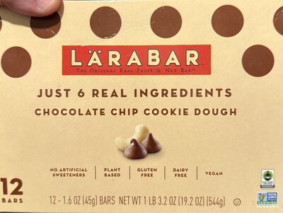 Larabar Chocolate Chip Cookie Dough Fruit & Nut Bars 12 Count