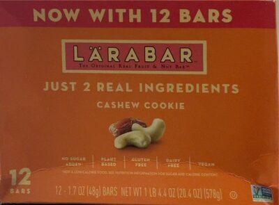 Larabar Cashew Cookie Fruit & Nut Bars 12 Count