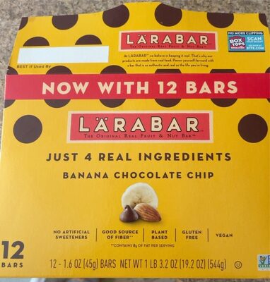 Larabar Banana Chocolate Chip Fruit & Nut Bars 12 Count