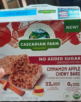 Cinnamon Apple Flavored Chewy Granola Bars, Cinnamon Apple