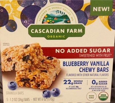 Blueberry Vanilla Flavored Chewy Granola Bars, Blueberry Vanilla