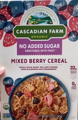 Cascadian Farm Organic No Added Sugar Mixed Berry Breakfast Cereal