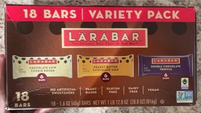 Lrabar Bars Variety Pack, 1.6 Oz, 18 Count