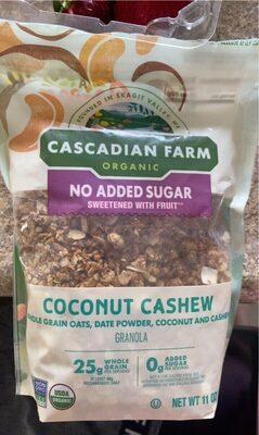 Cascadian Farm Organic No Added Sugar Coconut Cashew Granola