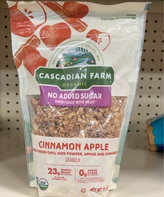 Cascadian Farm Organic No Added Sugar Cinnamon Apple Granola
