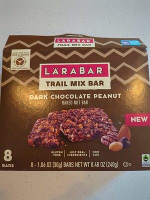 Larabar Trail Mix Dark Chocolate Peanut Baked Nut Bar 8 Count