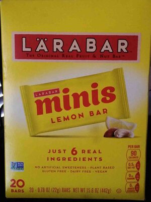 Larabar Lemon Bar Mini Fruit and Nut Bars 20 Count