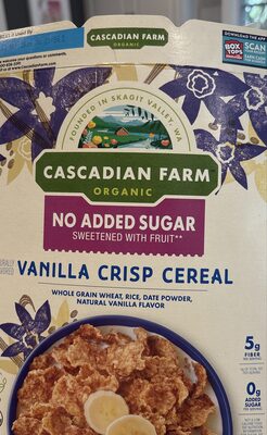 Cascadian Farm Organic No Added Sugar Vanilla Crisp Cereal