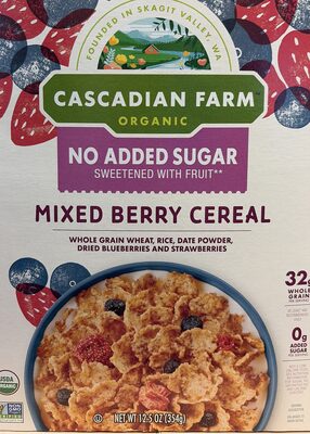 Cascadian Farm Organic No Added Sugar Mixed Berry Cereal