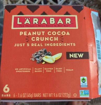 Larabar Peanut Cocoa Crunch Fruit and Nut Bars 6 Count