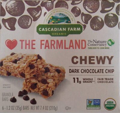 Cascadian Farm Organic Dark Chocolate Chip Chewy Granola Bars 6 Count