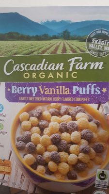 Cascadian Farm Organic Berry Vanilla Puffs Gluten Free Breakfast Cereal