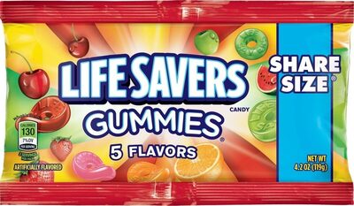5 Flavors Gummies Candy, Cherry, Watermelon, Green Apple, Strawberry, Orange