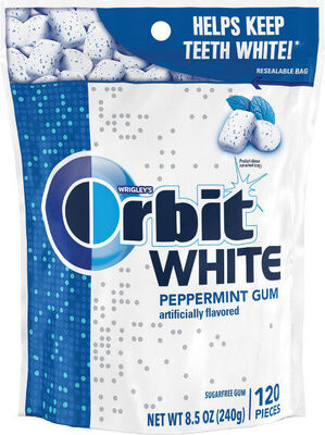 Peppermint White Sugarfree Gum, Peppermint