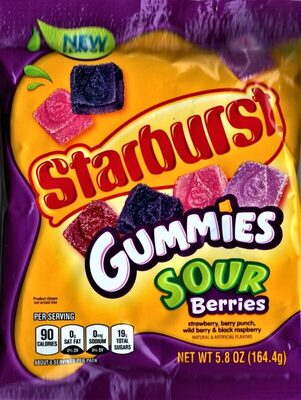 Sour Berries Strawberry, Berry Punch, Wild Berry & Black Raspberry Gummies, Sour Berries