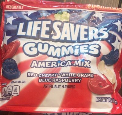 Red Cherry, White Grape, Blue Raspberry Flavored America Mix Gummes, Red Cherry, White Grape, Blue Raspberry