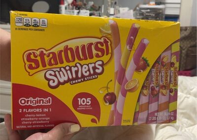 Original Cherry-Lemon, Strawberry-Orange, Cherry-Strawberry Swirlers Chewy Sticks, Original
