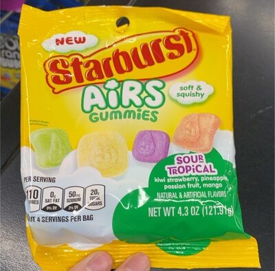 Sour Tropical Kiwi Strawberry, Pineapple, Passion Fruit, Mango Airs Gummies, Sour Tropical