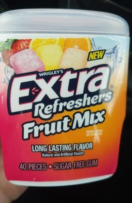 Fruit Mix Strawberry Freeze, Lemonade Chill, Tropical Mist Refreshers Sugarfree Gum, Fruit Mix