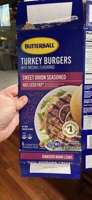 Sweet Onion Seasoned Turkey Burgers, Sweet Onion