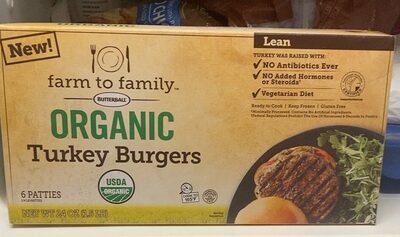 Turkey Organic Burgers Patties, Turkey