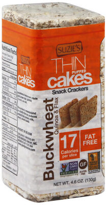 Suzie's, Thin Cakes Puffed Crackers, Buckwheat, Quinoa & Flax, Buckwheat, Quinoa & Flax
